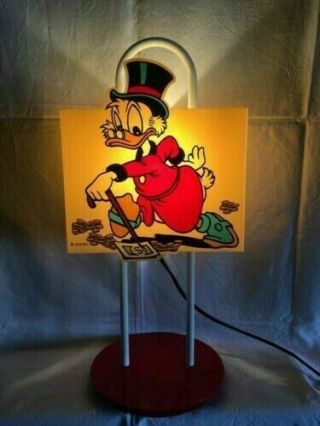 Rare Walt Disney Uncle Scrooge Table Lamp 70s Made In Italy