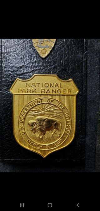 Rare Vintage National Interior Park Ranger Badge 24k Gold Clad Virginia
