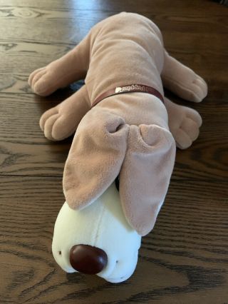 Rare Tonka Pound Puppies Large Tan 20 " Dog Plush W/ Cropped Ears,  Brown Collar