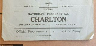 1945/46 LEAGUE CUP SOUTHEND UTD v IPSWICH (single sheet issue) rare 3