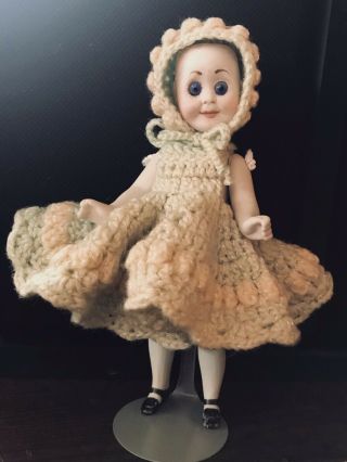 Rare Antique All Bisque Sfbj French Googlie Googly Doll - 5.  5” Tall - Paris 245