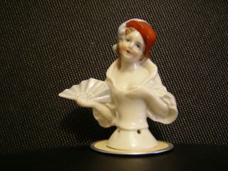 Vintage Porcelain Pincushion Half - Doll 2.  75 " Tall