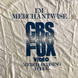 CBS Fox Video VHS Video Store Promo Shirt Merchantwise White XL 100 Cotton RARE 2