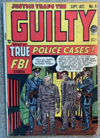 Justice Traps The Guilty 6 Prize 1948 Simon & Kirby Pre Code Crime Rare To Aucti