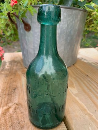 Circa 1860 - 70 Civil War Era Early Philadelphia Mcfarland Green Antique Bottle