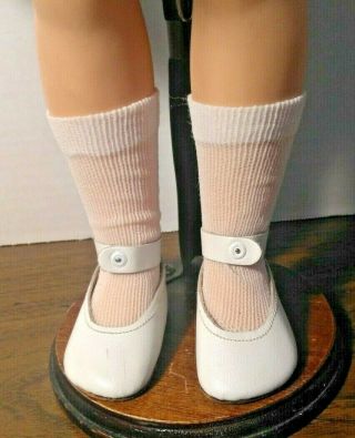 Vintage White Leather Center Snap Shoes & Socks Fit St - 19 " Shirley Temple Doll