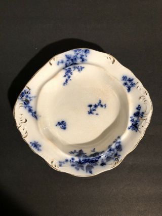 Antique 1800’s W.  H.  Grindley Rose Pattern Flow Blue Butter Dish Bottom 7 " X 7.  5 "
