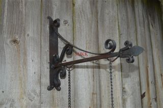 Antique style wrought iron sign board hanging bracket shop sign house name RHB1 2