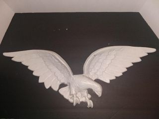 Vintage Cast Metal Soaring Eagle Wall Plaque With 22 Inch Wingspan