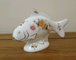 Extremely Rare Royal Crown Derby Posie Pattern Carp Paperweight - 1st Quality.