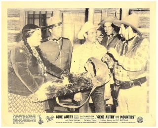 Gene Autry And The Mounties Lobby Card Rare 1951 Western