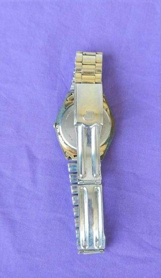 Men PULSAR Quartz Wristwatch Date Gold Tone Vintage 2