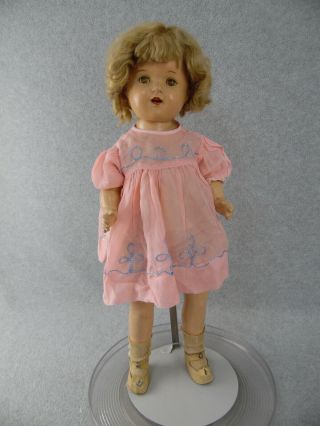 21 " Vintage Composition & Cloth Mama Doll With Sleepy Eyes & Blonde Mohair Wig