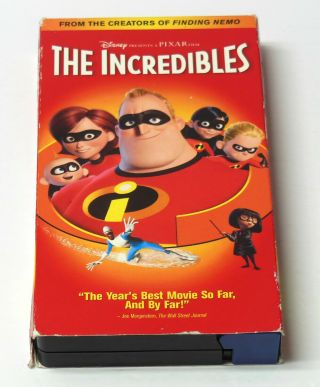 Disney Pixar The Incredibles 2004 Vhs Rare Oop Fast
