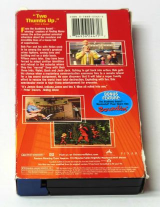 Disney Pixar THE INCREDIBLES 2004 VHS RARE OOP FAST 2