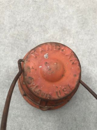 Antique Handlan Red Railroad Lantern St Louis Ohio - County of San Diego 3