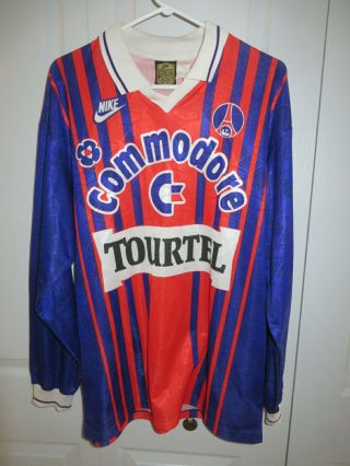 Rare Nike Paris Saint - Germain Psg 1993 Soccer Jersey With Long Sleeves Men Xl