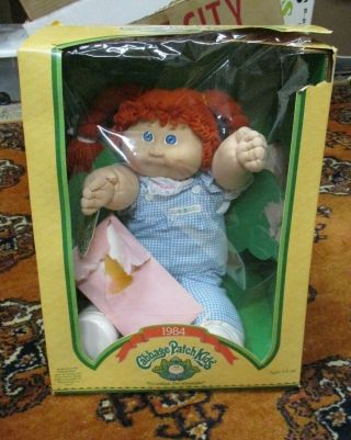 Vintage 1984 Cabbage Patch Kids Girl Red Hair Blue Eyes Doll