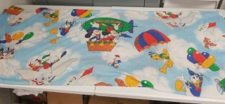 Walt Disney Mickey Mouse Air Mobile Double Bed Fitted Sheet Vintage Fabric
