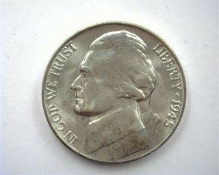 1945 - P Jefferson Silver 5 Cents Gem,  Uncirculated,  Fs Extra Rare This