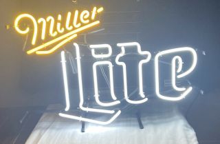 Vintage Miller Lite Neon Light Beer Sign Rare