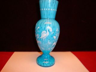 Antique Mary Gregory Blue Swirl Vase C.  1920 - 1940