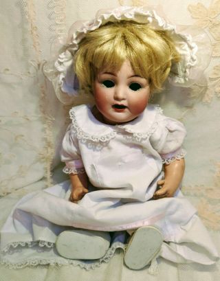 Antique German Abg 1361 Character Baby 13 " Bisque Head Doll