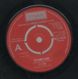 Z Z Top Rare 1976 Uk Only 7 " Oop London Boogie Rock Single " It 