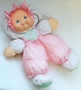 Vintage Fisher Price Puffalump 1990 Doll Blonde Hair Blue Eyes Pink