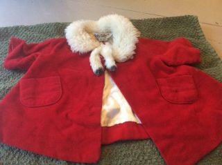 Vintage Chatty Cathy Red Velvet Coat Tagged
