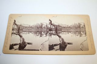 Old Antique 1860`s Mary`s Lake C.  P.  R.  R.  Stereoview Photo