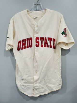 Rare Vintage 90s Majestic Ncaa Ohio State Buckeyes Baseball Jersey Mens L