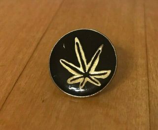 Rare Vintage Marijuana Leaf Pin Hat/lapel/tie Weed Pot Mary Jane Black Gold