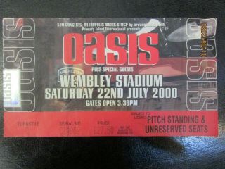 Oasis. .  Rare 2000 Uk Concert Ticket. .  Wembley Stadium