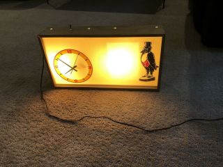 Antique Vintage Old Crow Whiskey Lighted Sign Clock Unique Rare