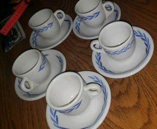 Rare Tea Cup Set 5 Caribe China Made Expressly For United Nations Minners & Co 2
