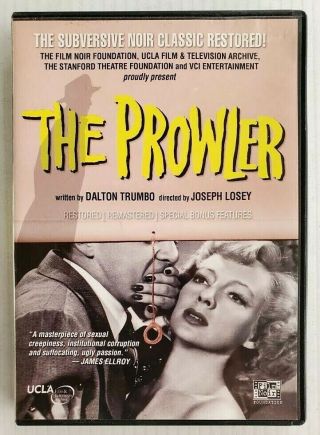 The Prowler (dvd,  1951) Film Noir Classic Rare Oop