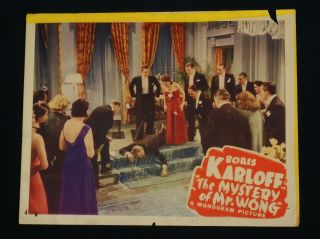 The Mystery Of Mr.  Wong 1939 Boris Karloff Extremely Rare Monogram Lobby Card