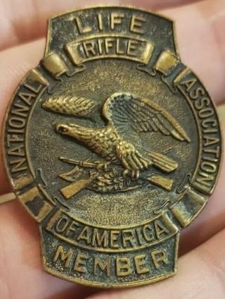 Rare Vintage Nra National Rifle Association Large Member Eagle Pin Badge Look