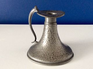 Rare Arts & Crafts Liberty & Co (1047) Pewter Chamber Stick Candle Holder C1910