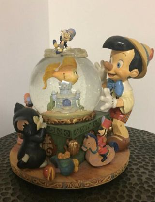 Rare Disney Pinocchio Musical Snow Globe " Toyland " By Victor Herbert Oop Vintage