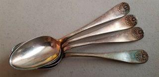 4 Antique Vintage Collectible Tea Spoons 5.  75 " Rogers & Bro.  Silver Plate,  A1