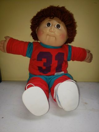 Vintage 1978 1982 Cabbage Patch Kids Boy Doll Red Hair Brown Eyes Sweatsuit 31