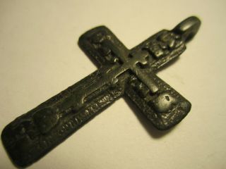 Ancient Bronze Cross Rare.  Religious Artifact 17 Century.  48mm.  K113