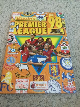 Merlins Premier League 1998 Sticker Book/folder Exc Complete Rare