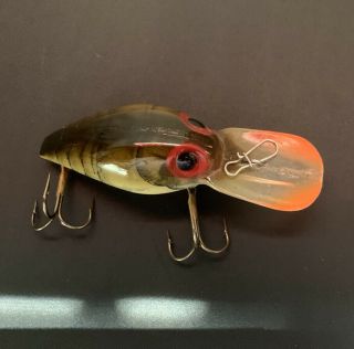 Vintage Storm Wiggle Wart Pre Rapala Crankbaits Brown Crawfish Very Rare 3