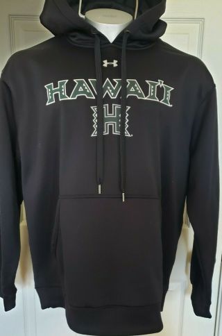 Under Armour University Of Hawaii Warriors Sweatshirt Hoodie Rare Xl Black