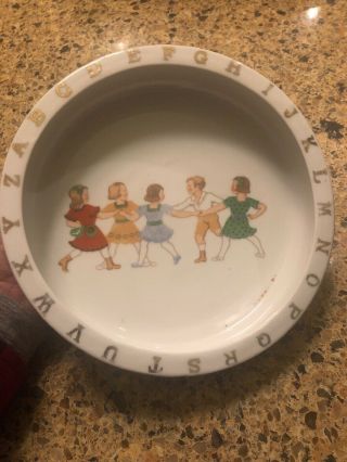 Vintage Alphabet Bowl Ring Around Rosie Made In Germany Child’s Dish Bowl Abc’s