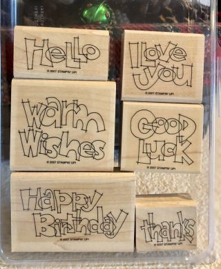 Stampin Up Outlined For Fun Stamp Set Goes Well W/ Stampendous Fluffles Rare