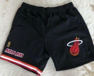 Rare Authentic Mitchell And Ness Miami Heat Shorts Size Xxl 2xl 52 Just Don